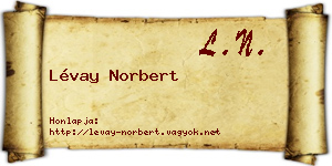 Lévay Norbert névjegykártya